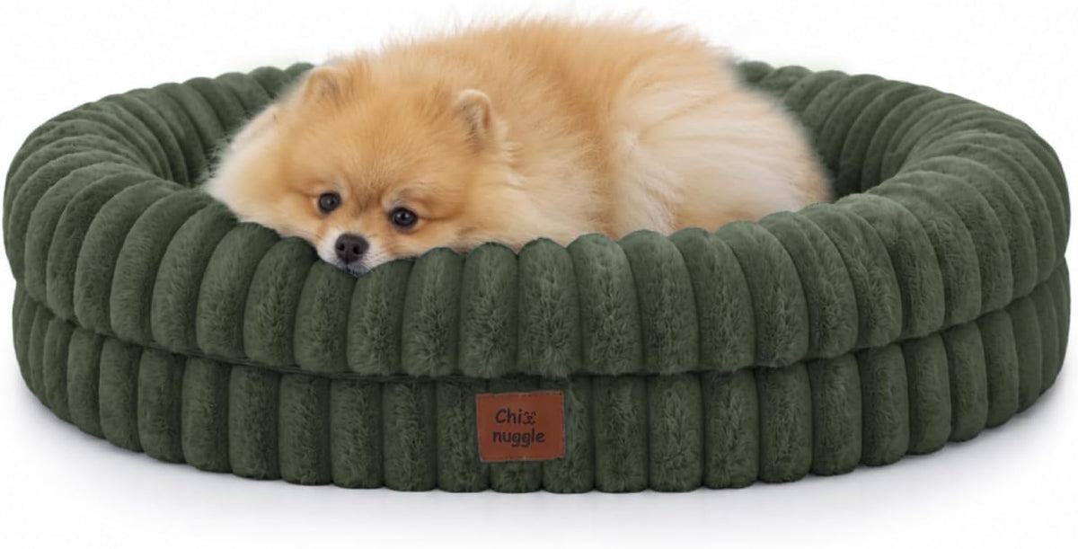 chixnuggle orthopedic dog bed, washable cover, faux fur, main product view