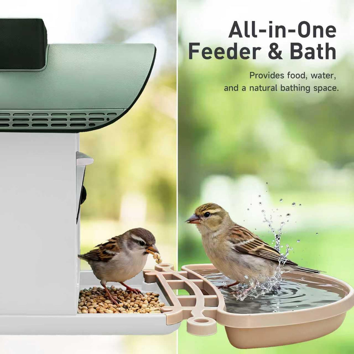 chirpingpal™ ai smart bird feeder with camera |, close-up detail