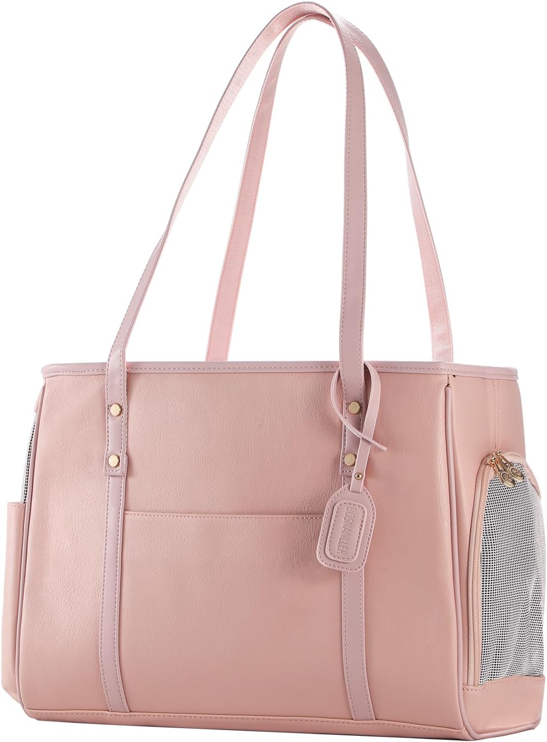 fashion dog carrier purse, premium leather cat carrier, main product view