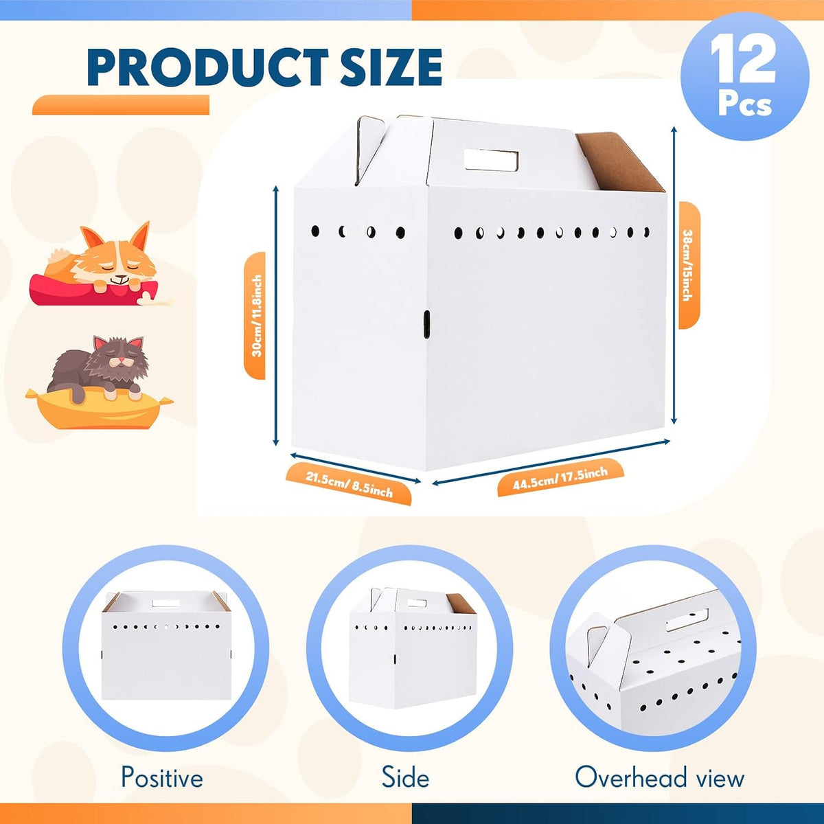 kisston 12 pieces cardboard pet carriers 17.5 x shown in use