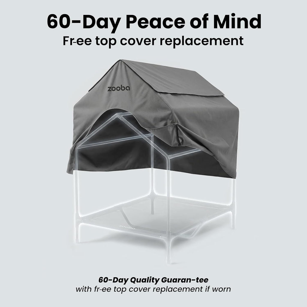 zooba large dog house outdoor, 36in elevated 2-in-1, package contents