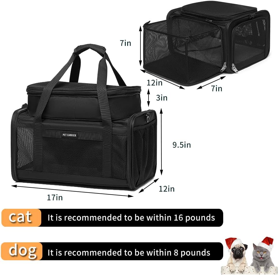 airline approved pet carrier for cats and small shown in use