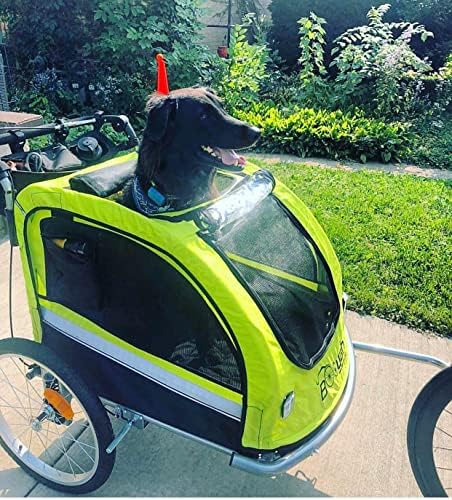 large pet dog stroller and bike bicycle trailer, front angle view