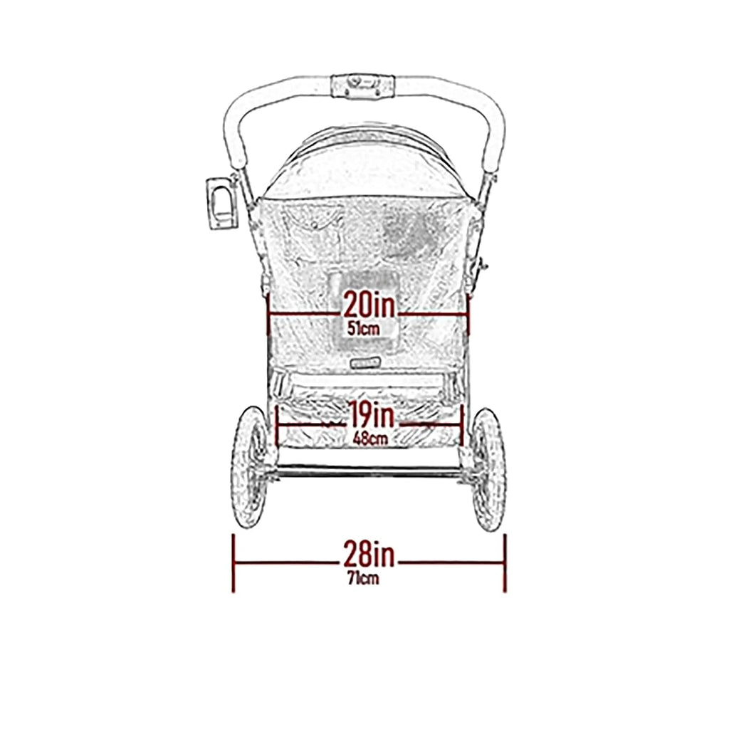 pet gear no-zip double pet stroller, jade, close-up detail