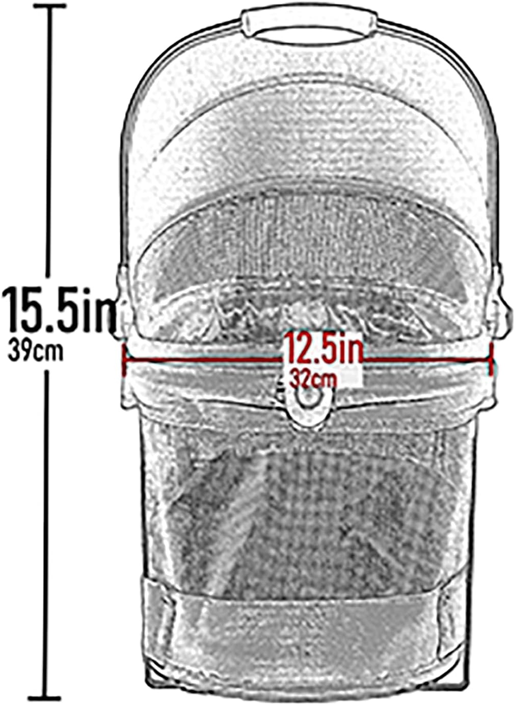 pet gear no-zip view 360 pet carrier & showing dimensions