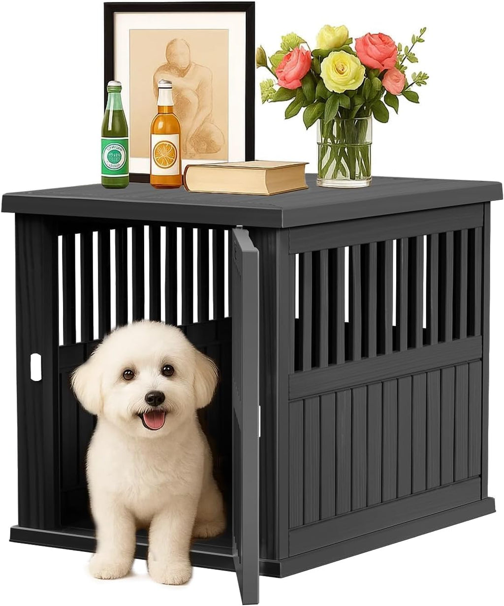 30 inch small dog crate furniture, black, main product view