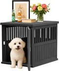 30 inch small dog crate furniture, black, main product view