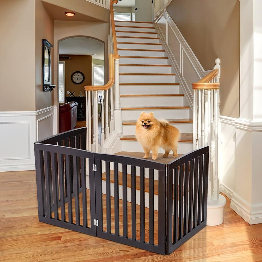 dog gate pet gate indoor for stairs doorways on a desk or shelf
