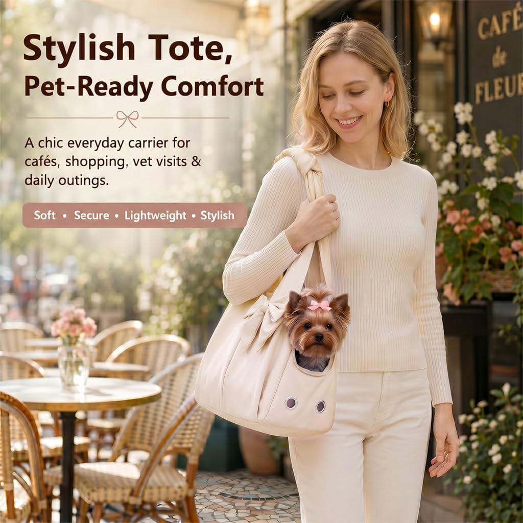 fashion dog purse carrier for small dogs and, side view