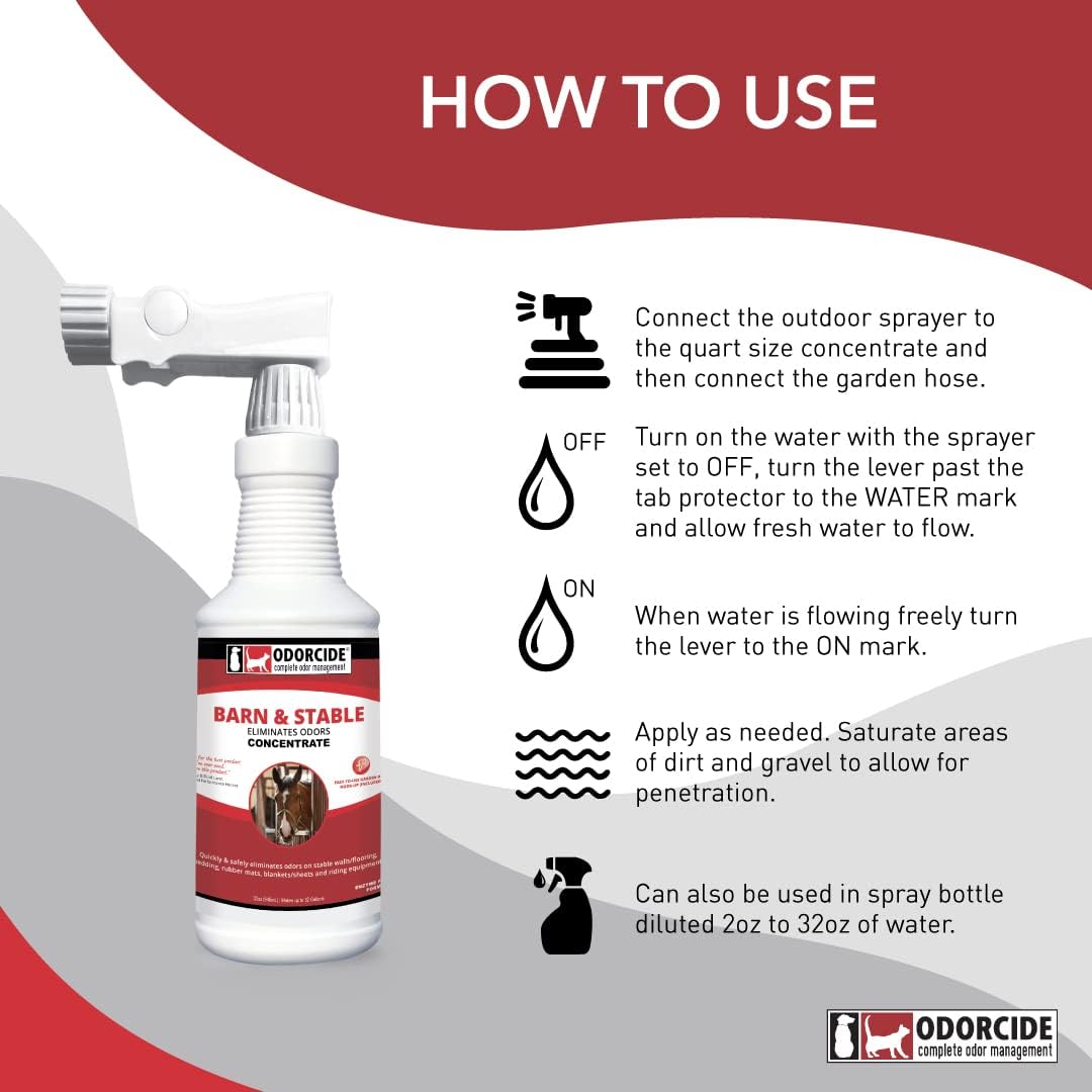 odorcide barn & stable odor eliminator for strong shown in use