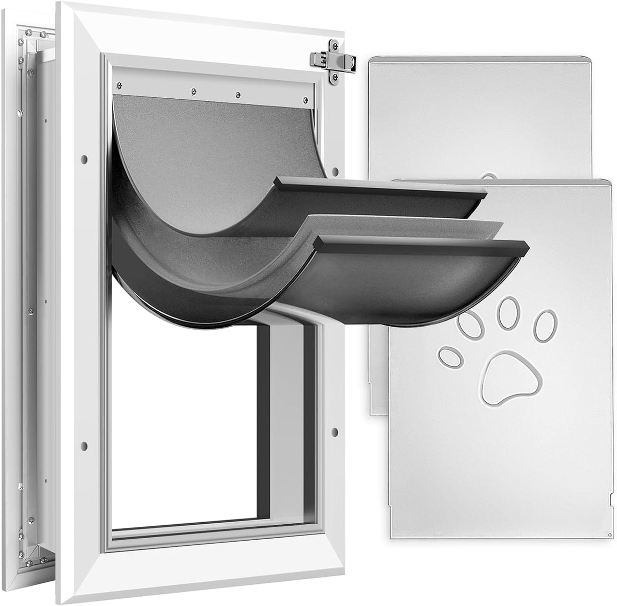 [petoasis] 3-flaps heavy-duty dog door, rust proof aluminum, main product view