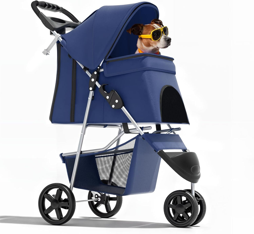 magshion 3-wheel pet stroller for small/medium dogs cats, main product view