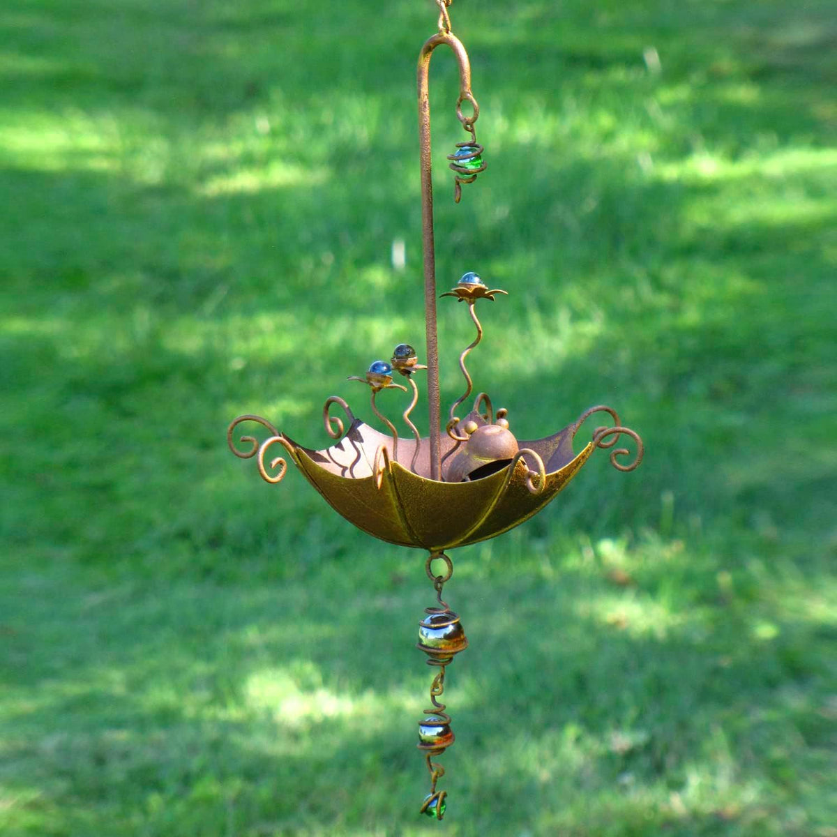 hanging umbrella bird-feeder decorations (set of all 6, side view