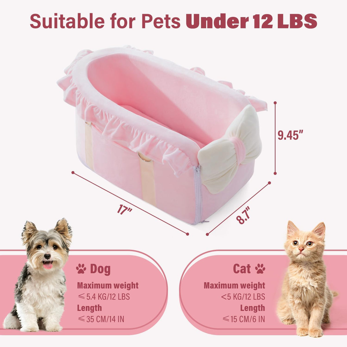 jaoul dog car seat for small dogs, side view