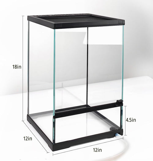 11 gallon tall reptile glass tank 12"x12"x18" with shown in use
