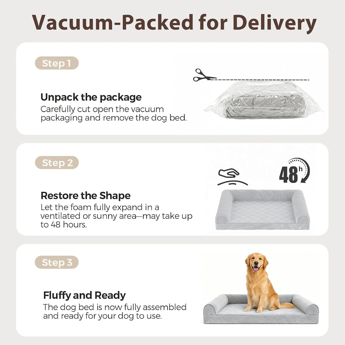 simple trending orthopedic large dog bed, waterproof pet, front angle view