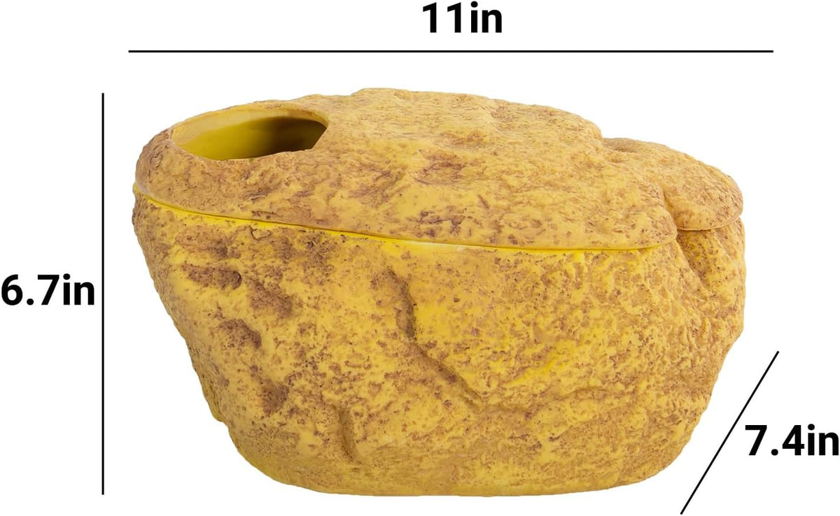 repti zoo snake cave and hides, 3-in-1 reptile shown in use