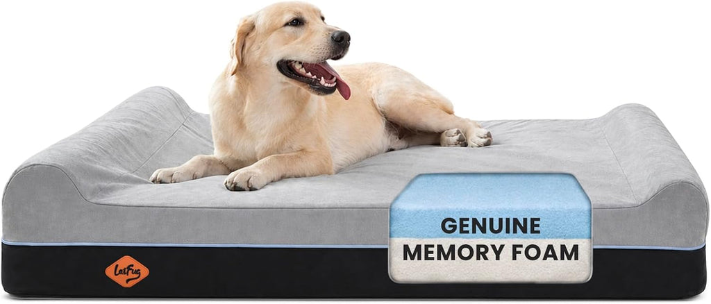 laifug orthopedic dog bed, slate grey 50''x36''x10'', memory, main product view
