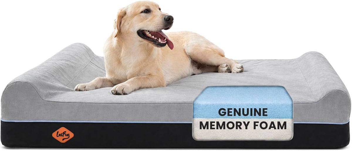 laifug orthopedic dog bed, slate grey 50''x36''x10'', memory, main product view