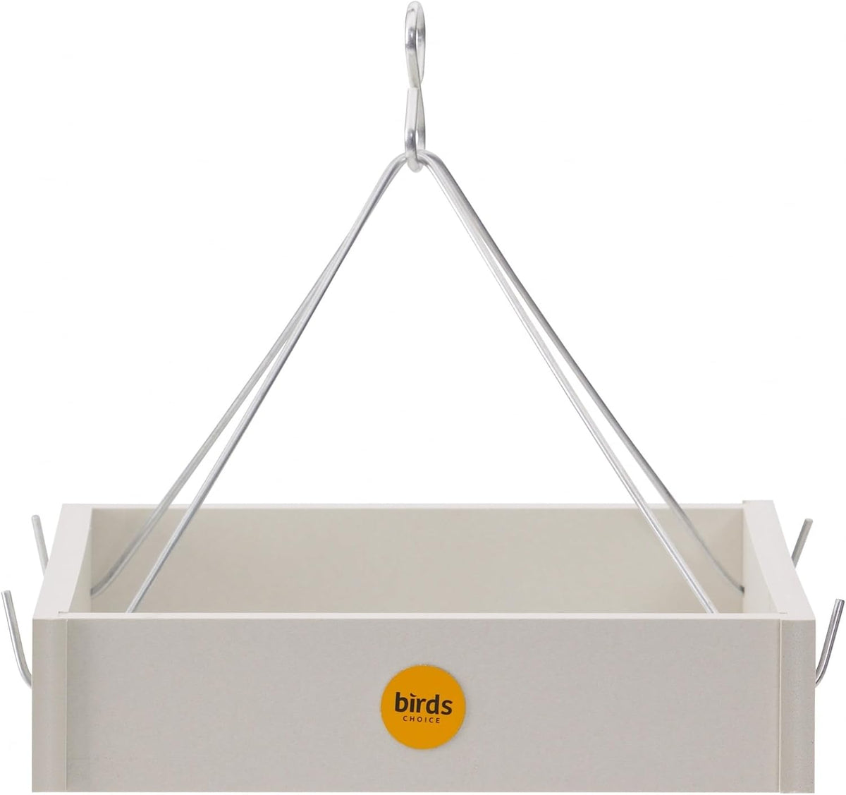 birds choice recycled hanging tray bird feeder | shown in use