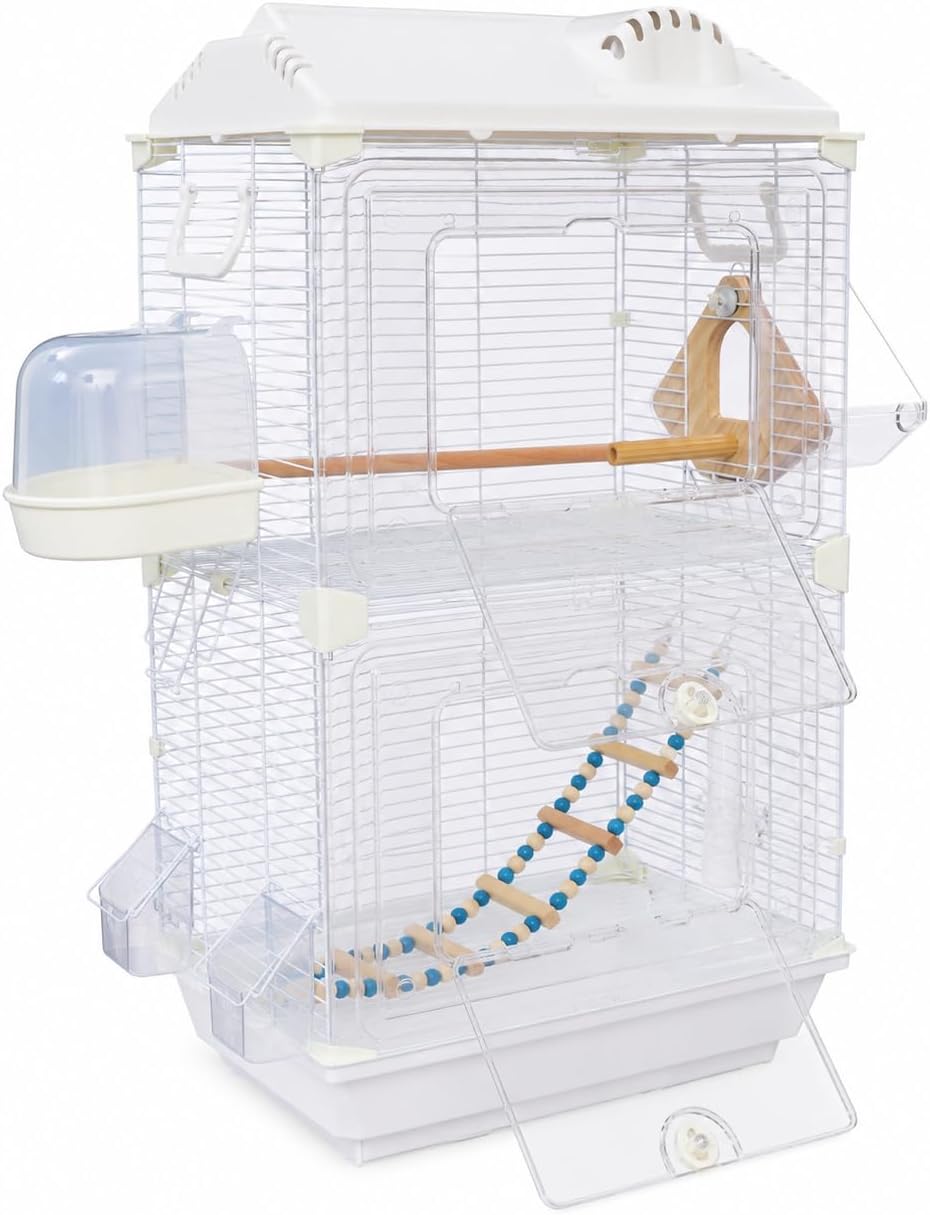 28 inch bird cage with stand for parakeets showing dimensions