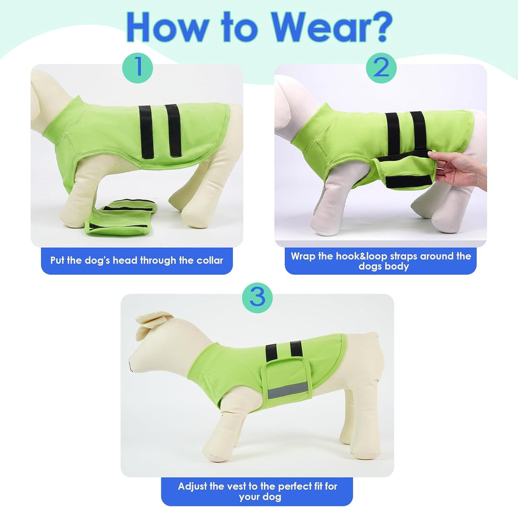 migohi dog anxiety relief coat, xl, lightgreen, front angle view