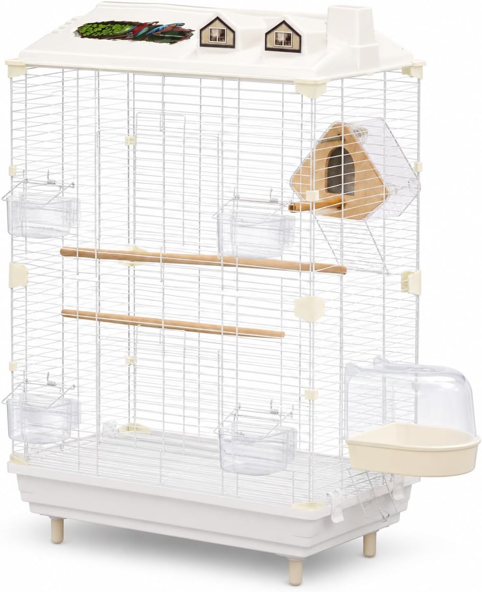 30 inch iron bird cage for parakeets, budgies, close-up detail
