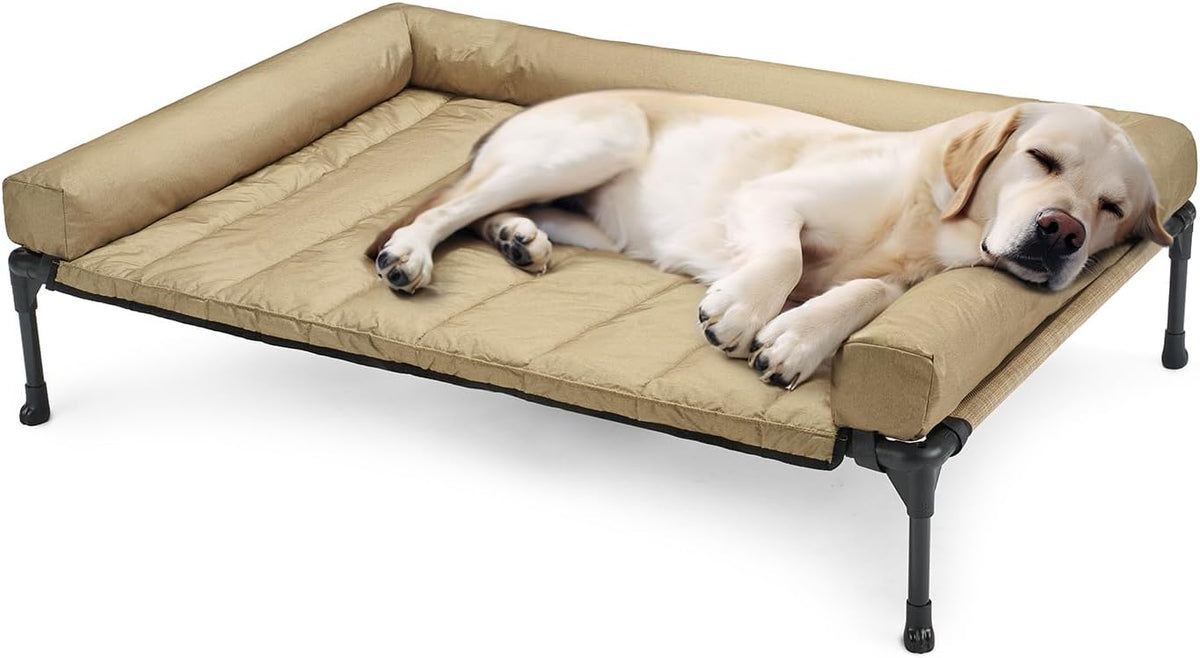 veehoo outdoor elevated dog bed with waterproof bolster, main product view