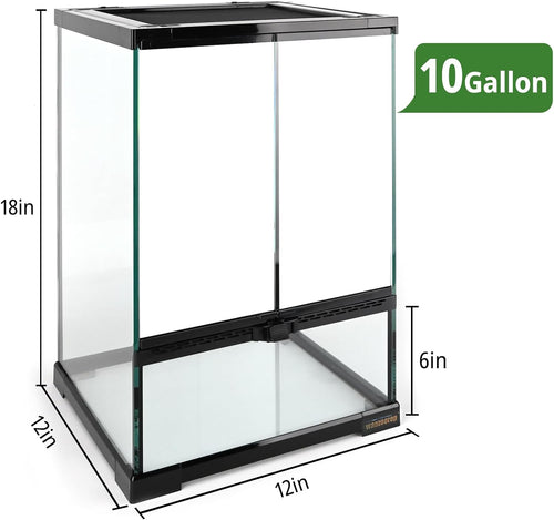 11 gallon tall reptile glass tank 12"x12"x18",pre-assembled vertical shown in use