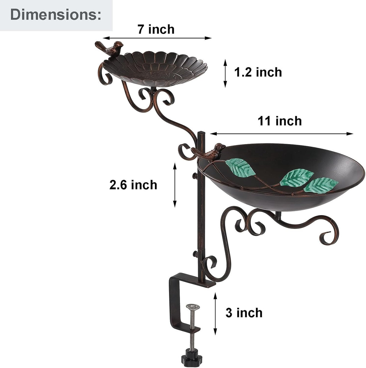 jemeni 2 in 1 in 1 bird feeder, side view