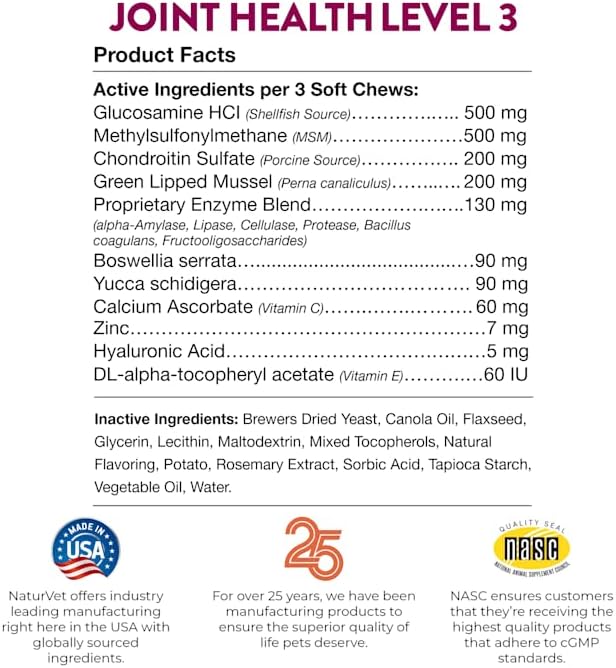 naturvet, joint health soft chews, 20.3 ounce, 240, close-up detail