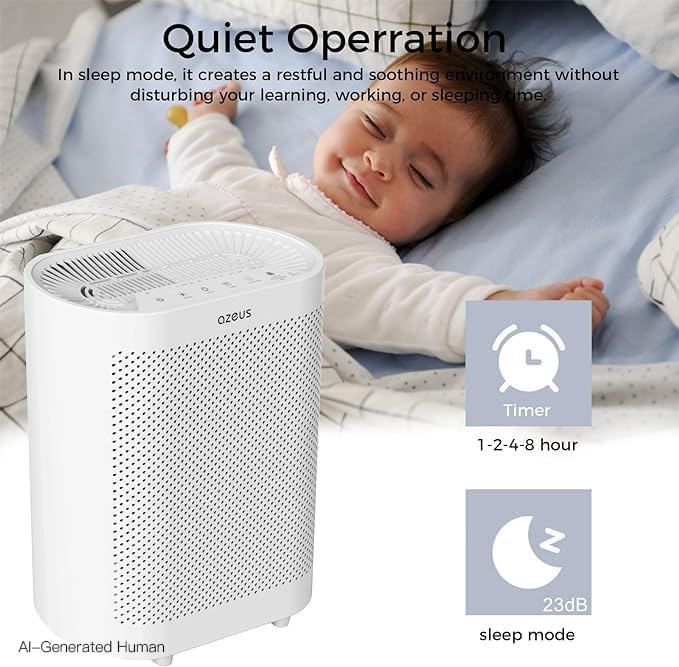 megawise true hepa air purifier for home,quiet cleaner shown in use