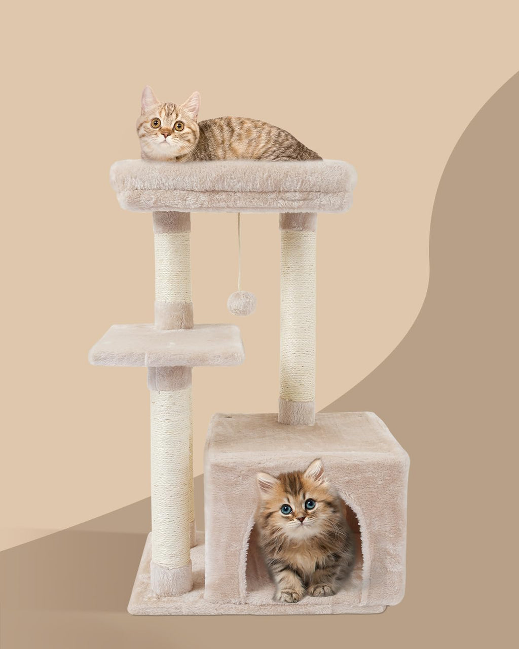 cute cat tree kitten cat tower condo cat shown in use