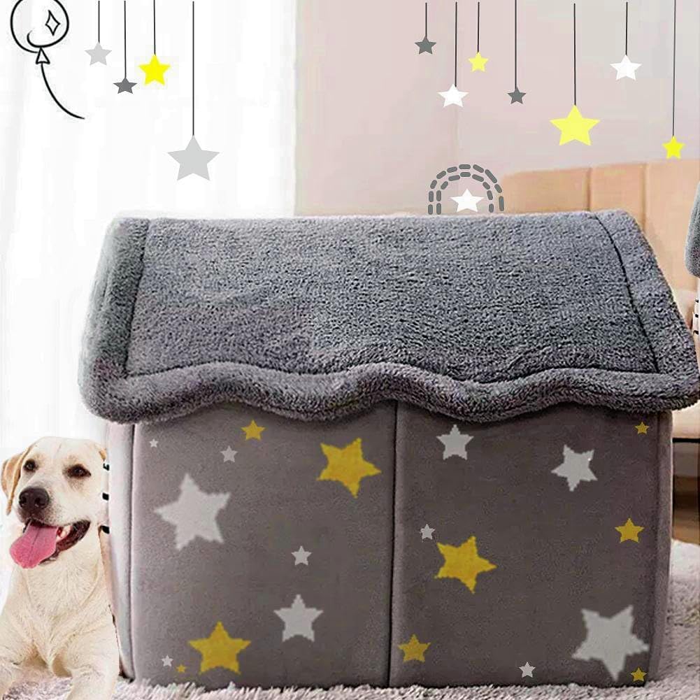 bxebui dog house indoor memory sponge, foldable dog on a desk or shelf