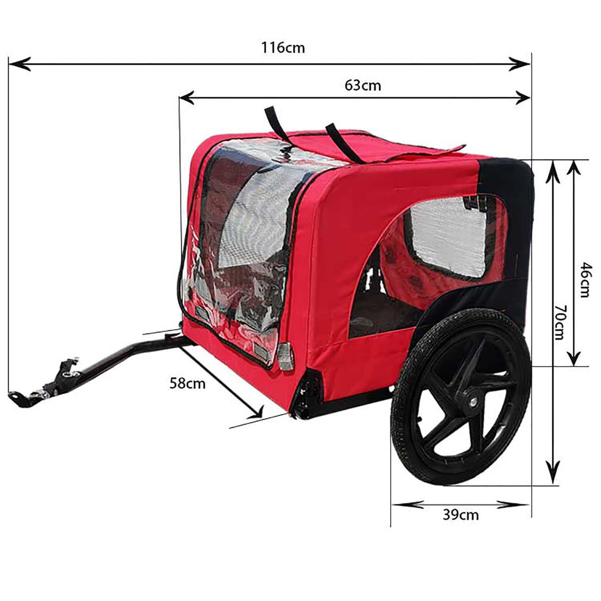 bicycle trailer for pets, bike pet trailer for shown in use