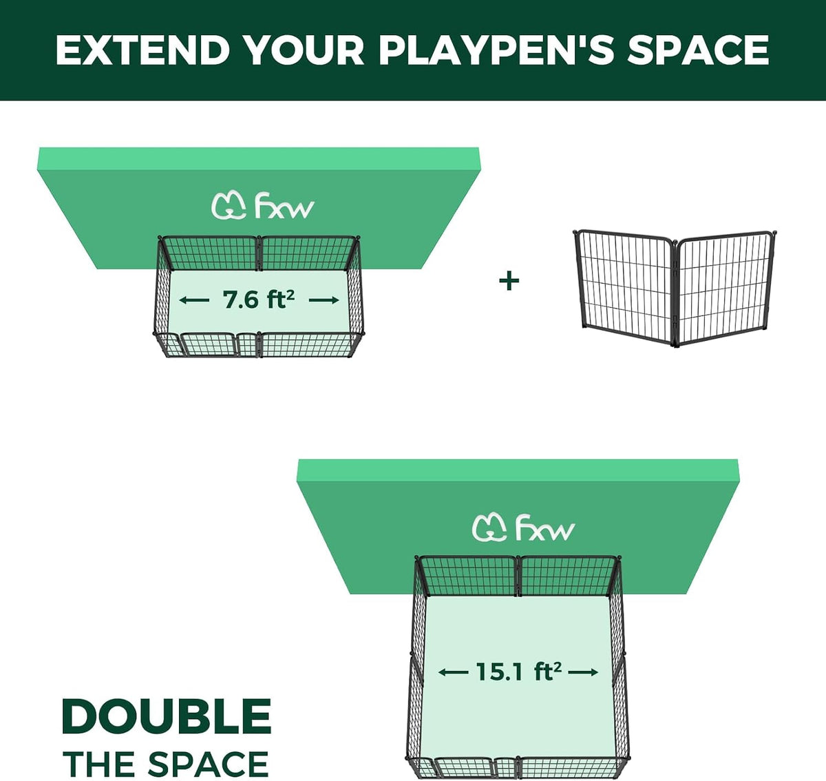fxw homeplus indoor dog playpen, 24" h, 2, close-up detail