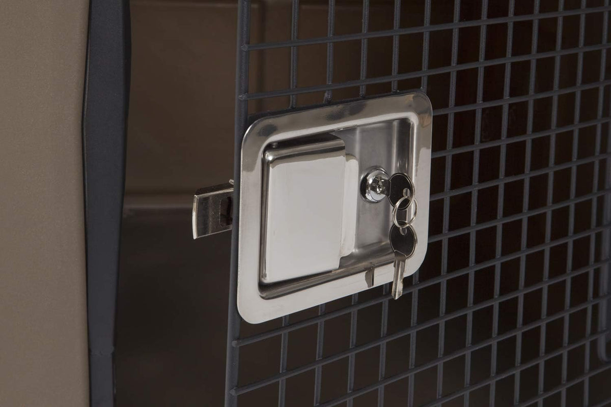 dakota283 medium kennel -frame door- dark granite on a desk or shelf