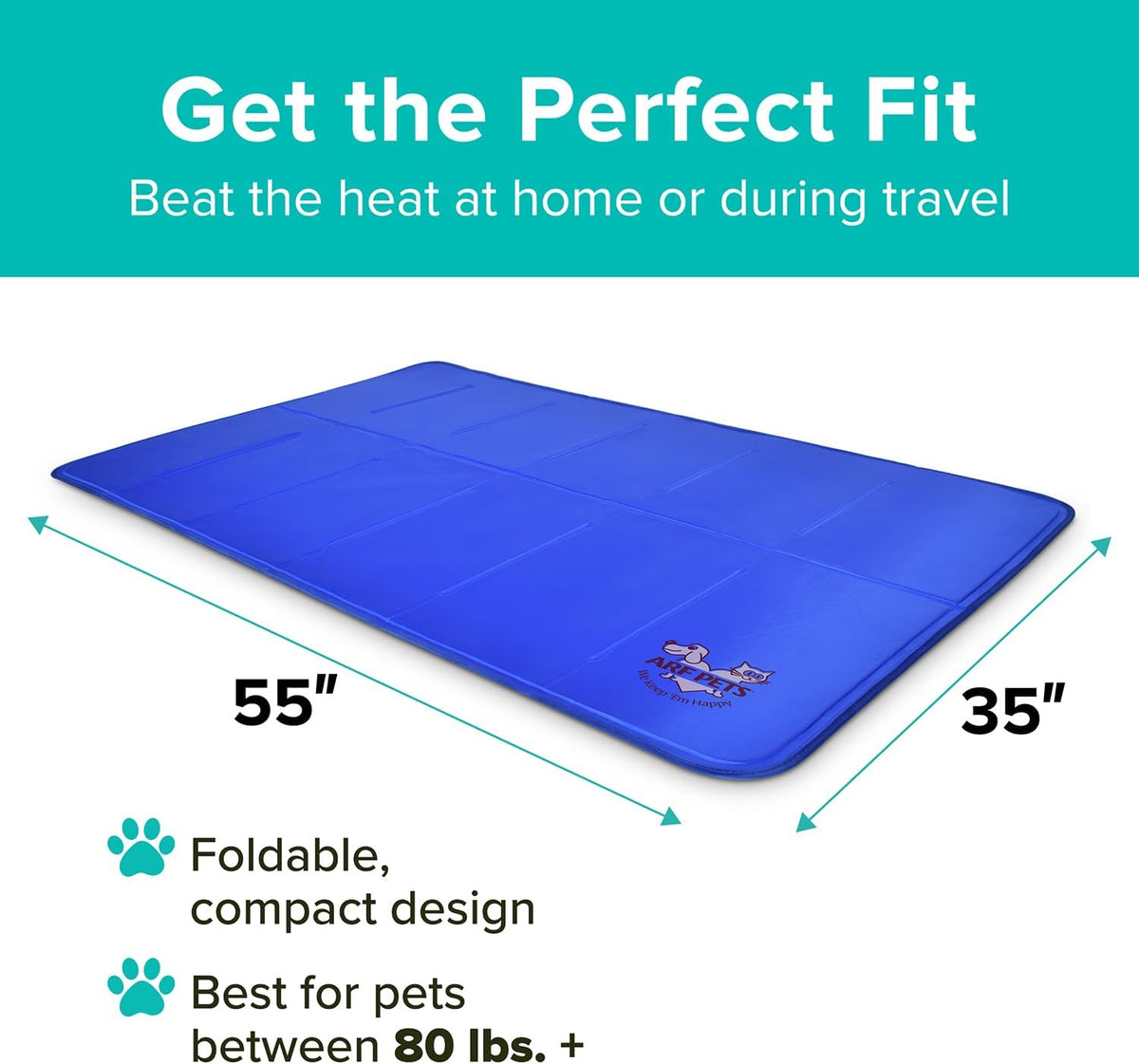 arf pets dog cooling mat - solid gel on a desk or shelf