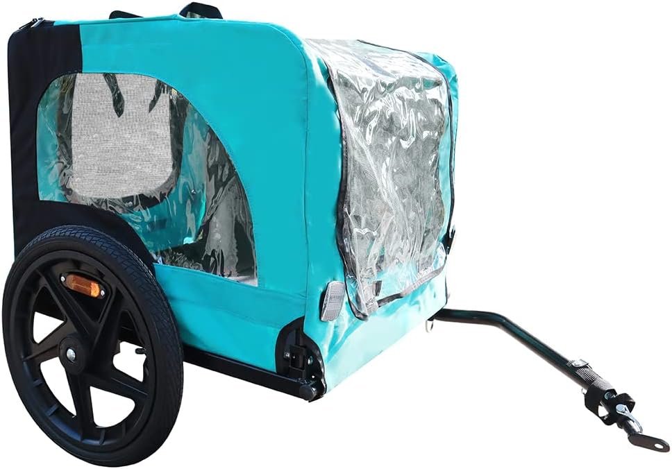 homvent dog bike trailer - folding pet carrier shown in use