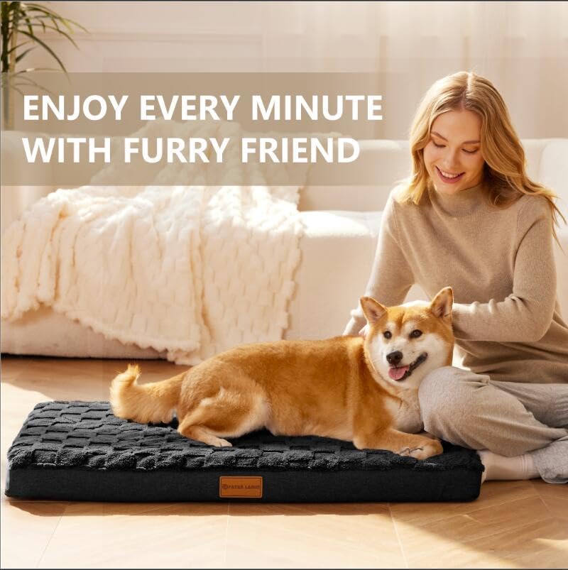 patas lague orthopedic large dog bed washable pet shown in use