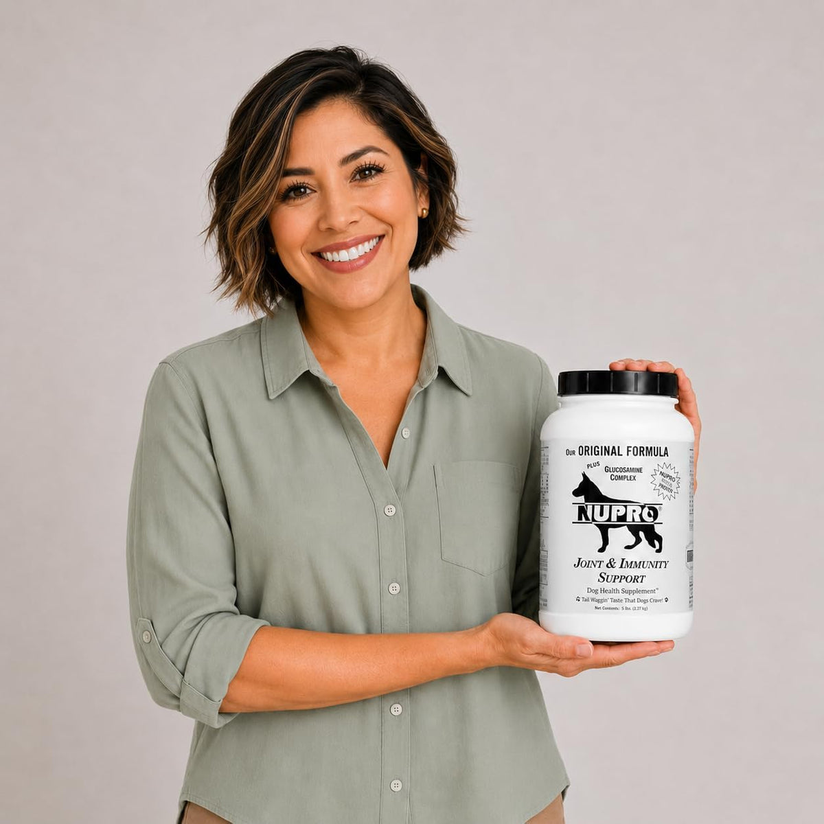 nupro joint suppliment silver size:5 lb pack of showing dimensions