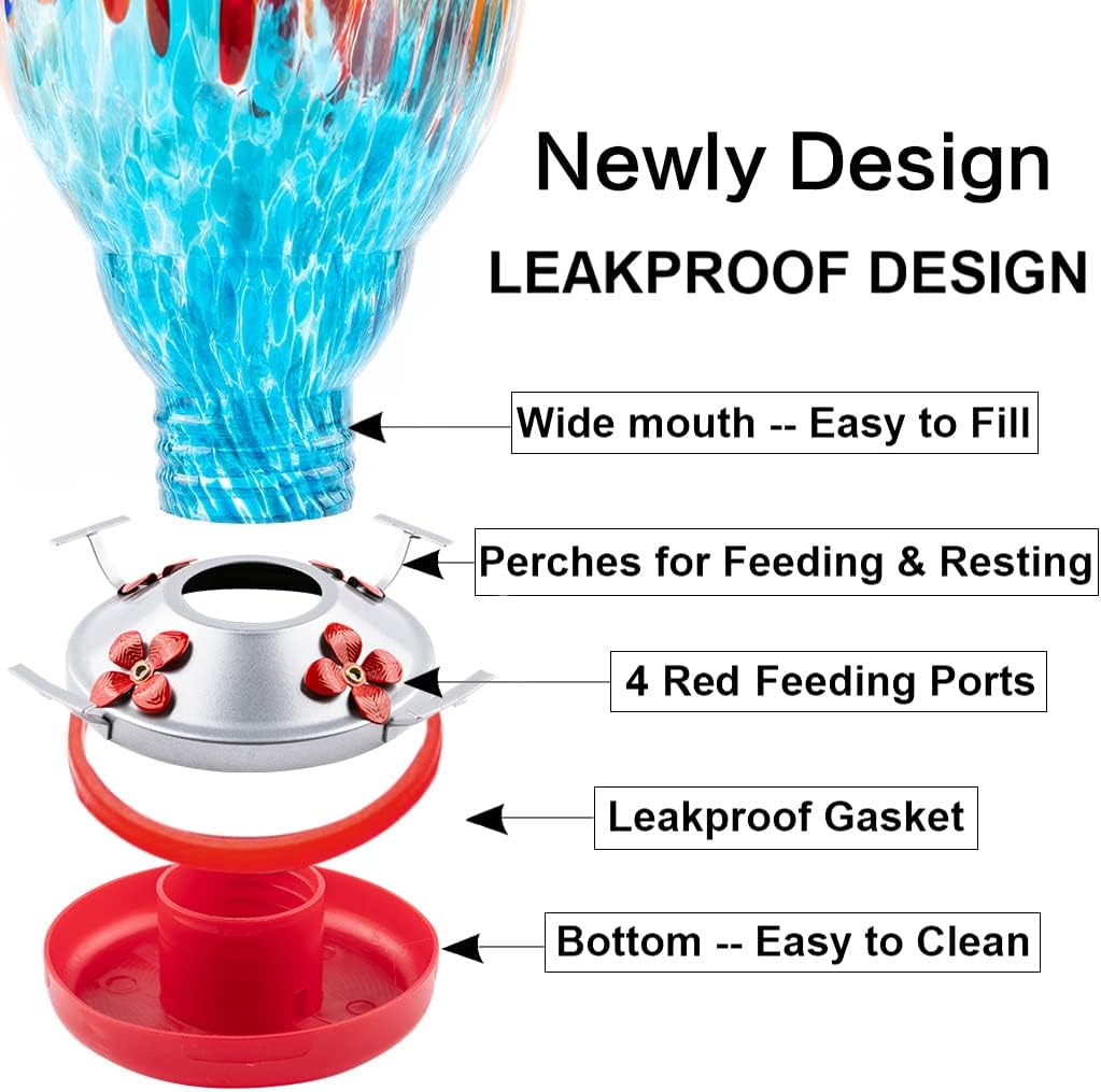 wosibo hummingbird feeder for outdoors patio large 32, side view