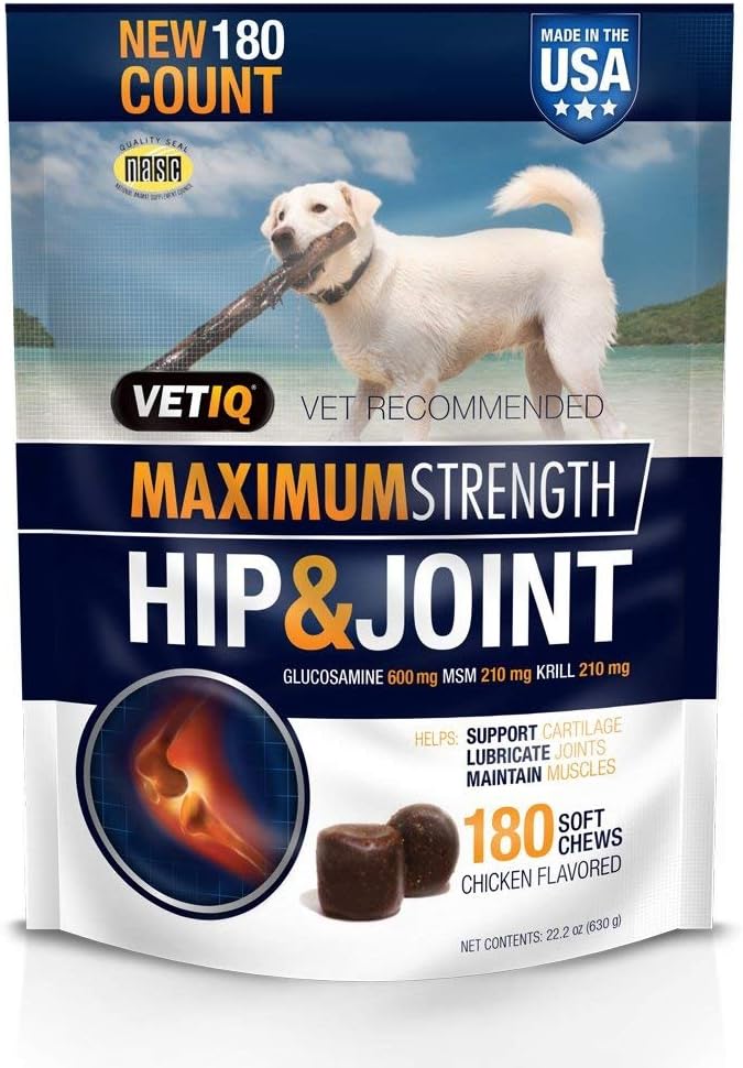 vetiq maximum strength hip & joint, 180 chicken, main product view