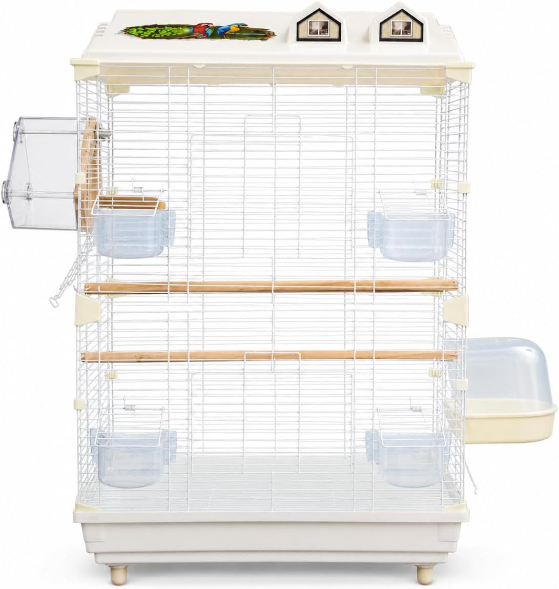 30 inch iron bird cage for parakeets, budgies showing dimensions