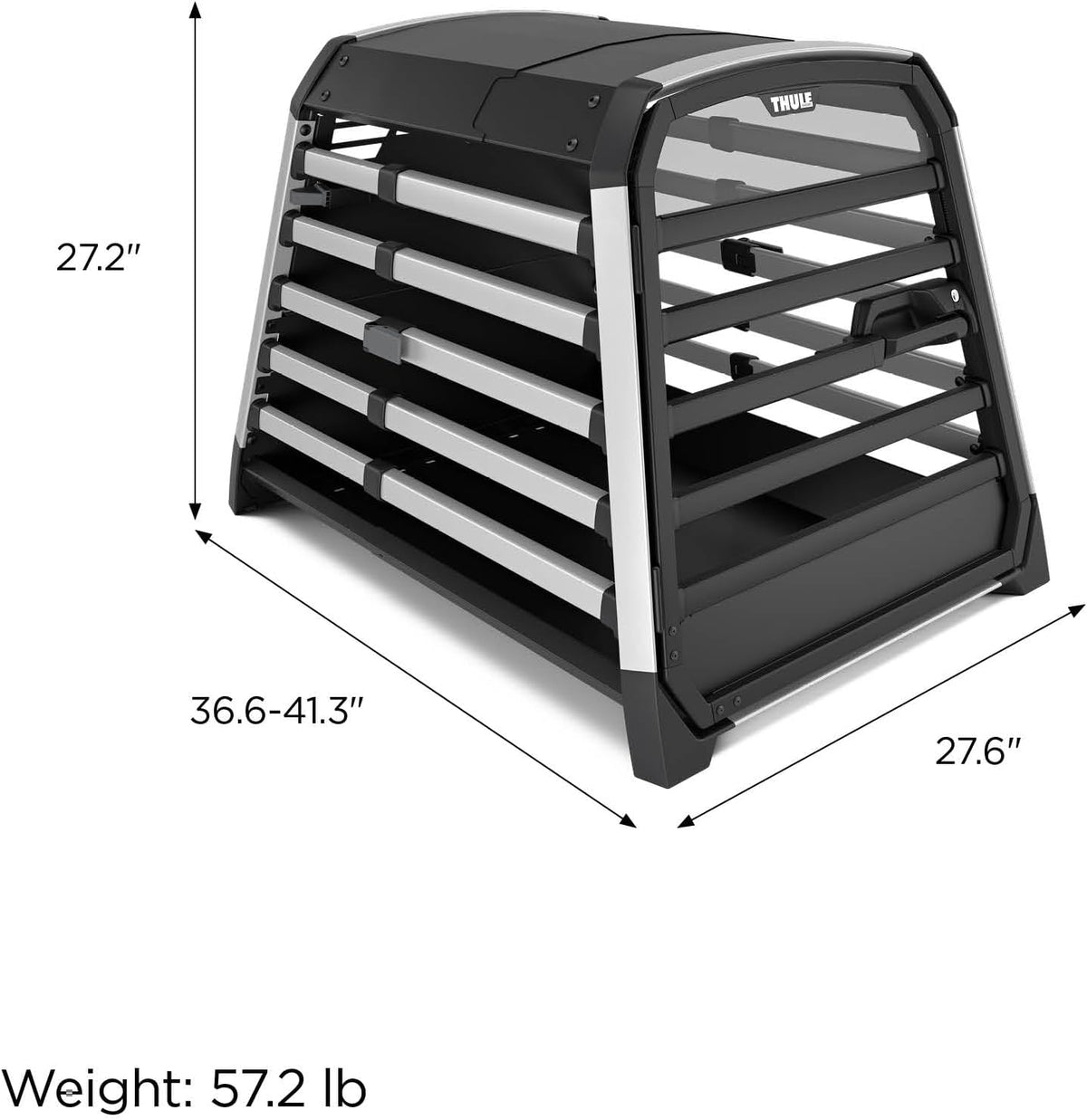 thule allax dog crate l, front angle view