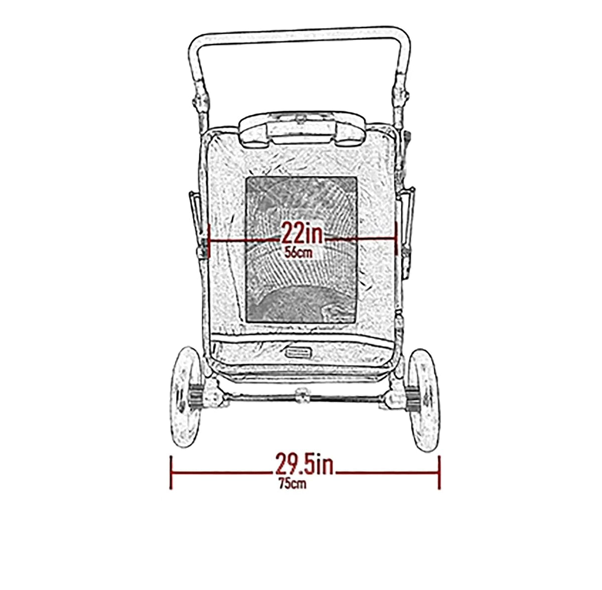 pet gear no-zip expedition pet stroller, light graphite, close-up detail