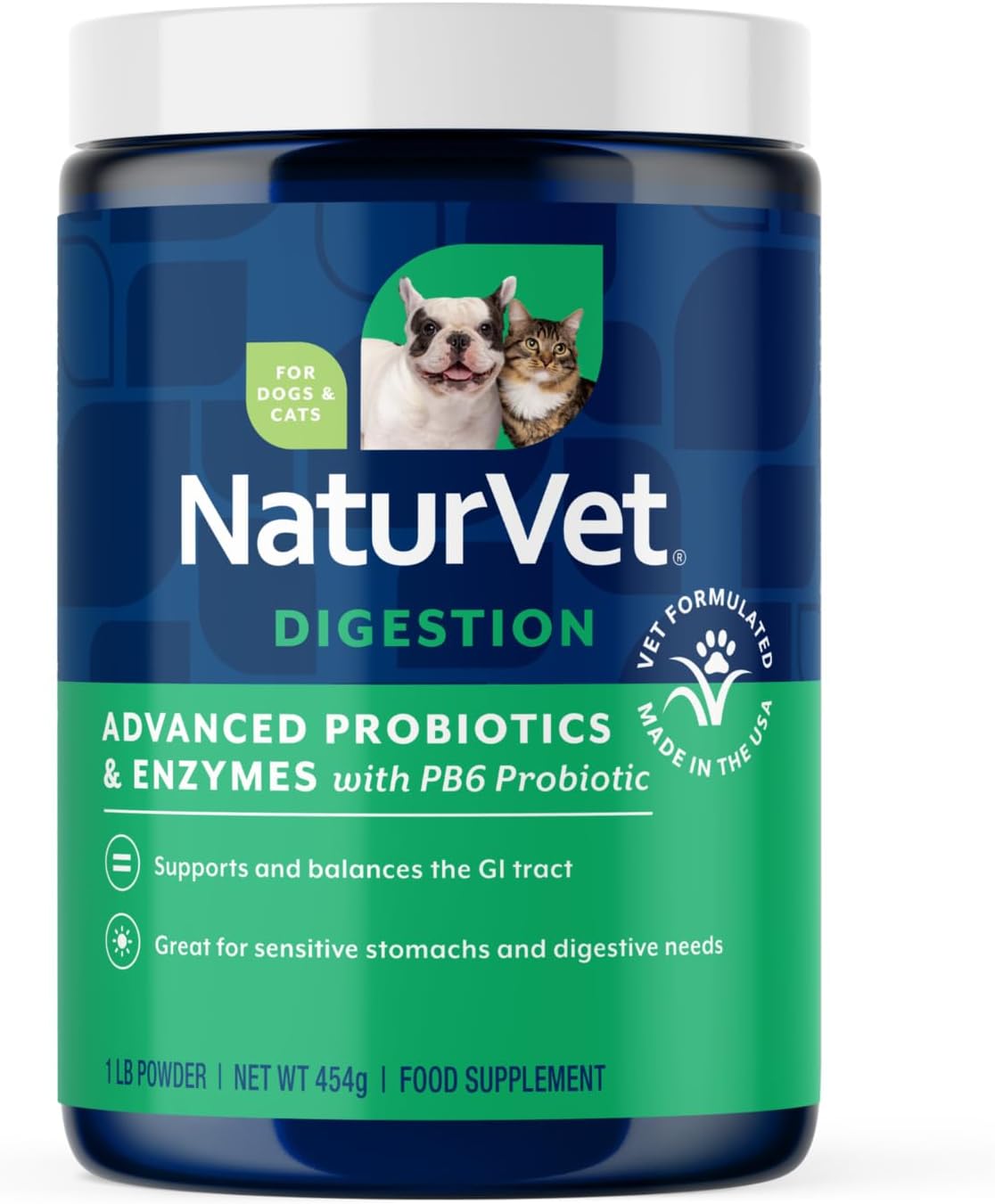 naturvet advanced probiotics & enzymes supplement for dogs, main product view