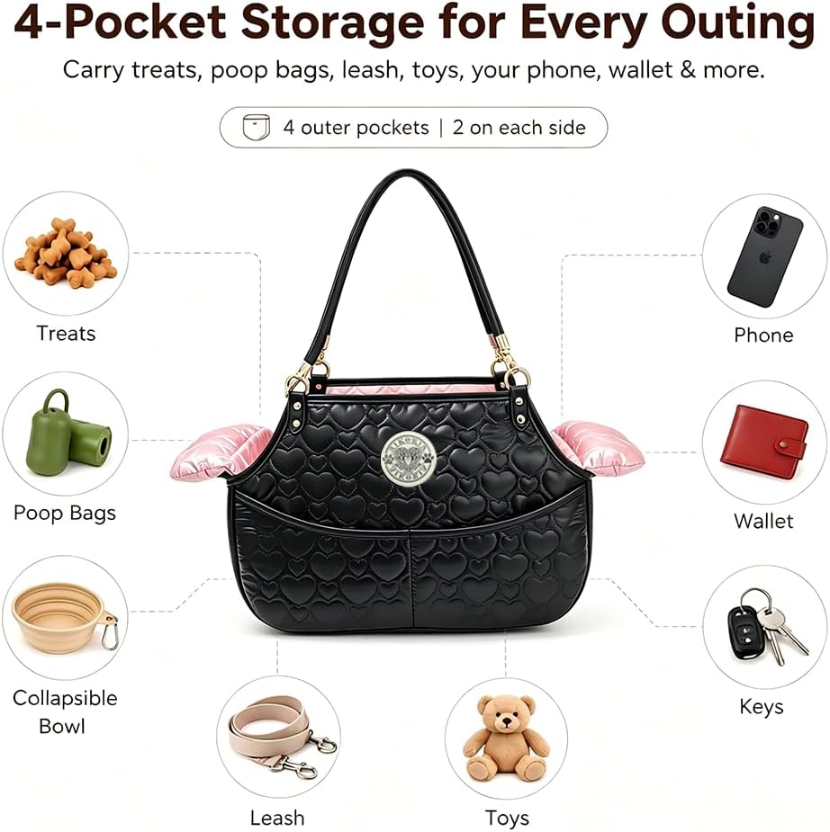 dog purse carrier for small dogs up to, side view