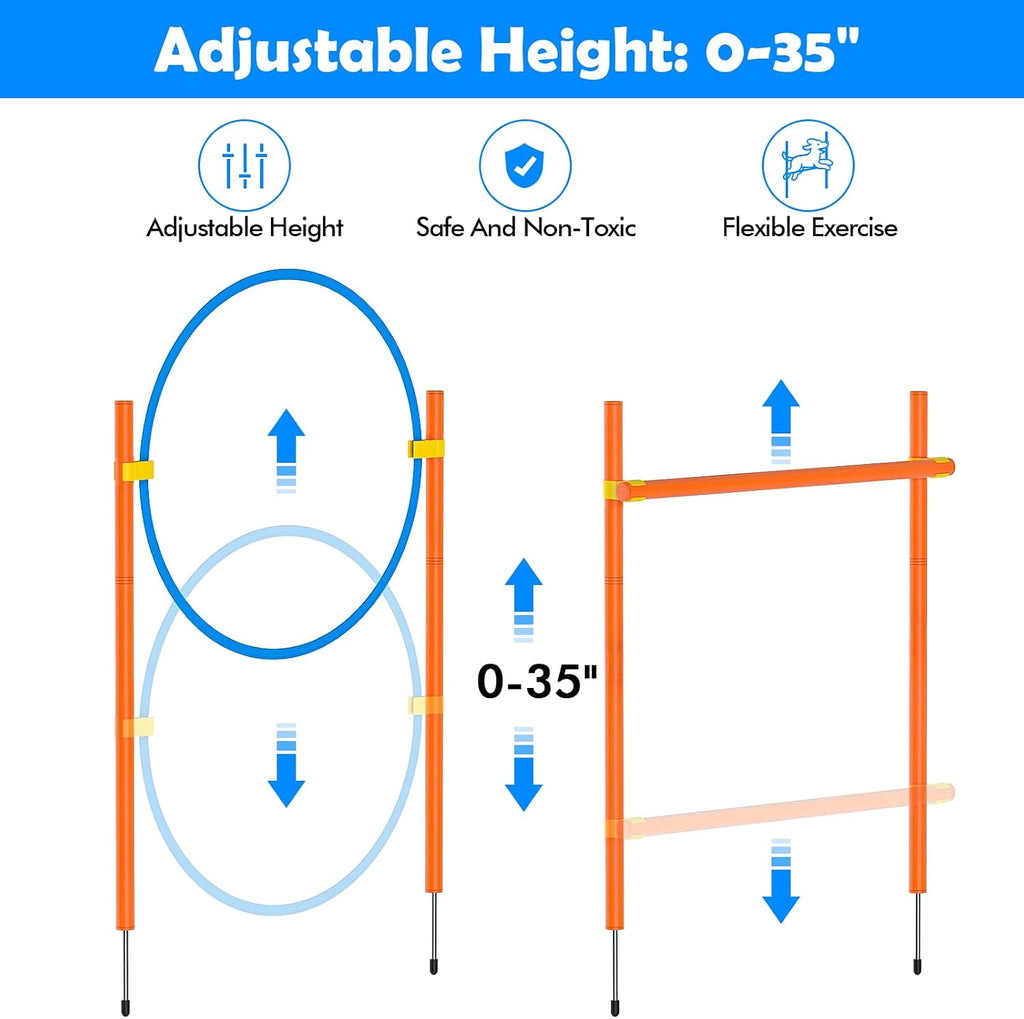 xiaz dog agility course backyard set, dog obstacle, close-up detail