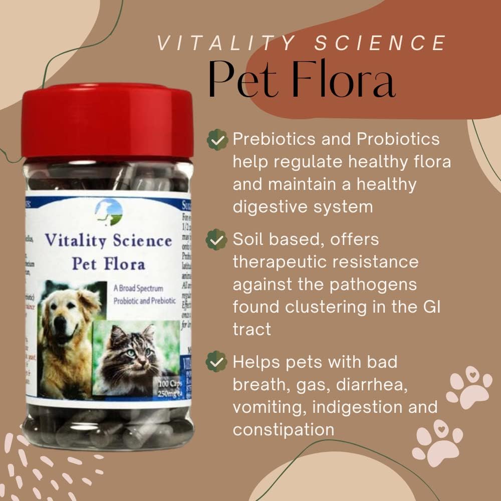 vitality science pet flora – natural probiotics for, side view
